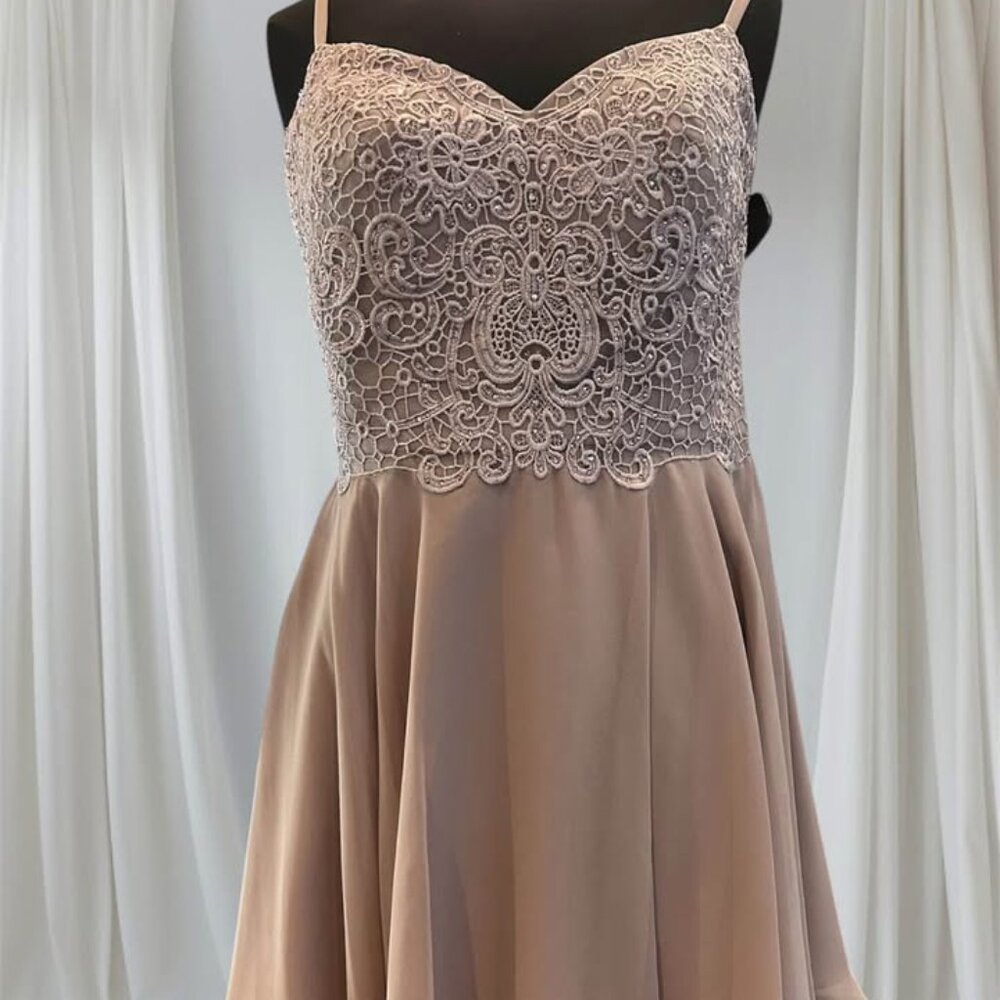 Sweetheart Embroidery Chiffon Short Dress